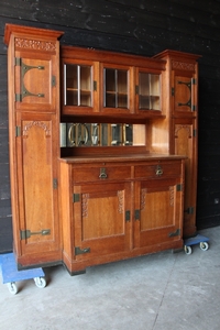 Arts and Craft style Buffet in Oak, Belgium 1900
