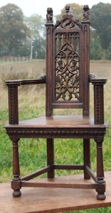 Gothic style Armchair in Oak, France