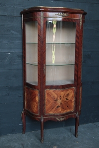 Louis 15 style Marquetery & Bronze Display cabinet, Spain 20th century