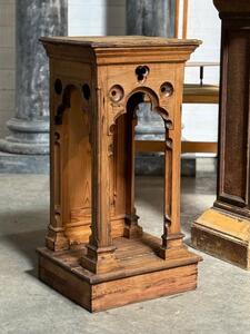 19 th century Pine wood gothic pedestal
