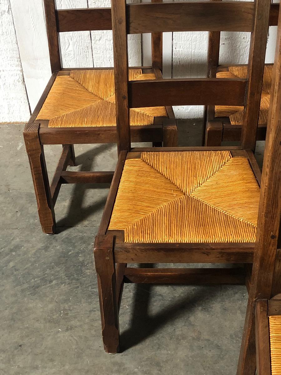 6 farmhouse dining chairs in oak 