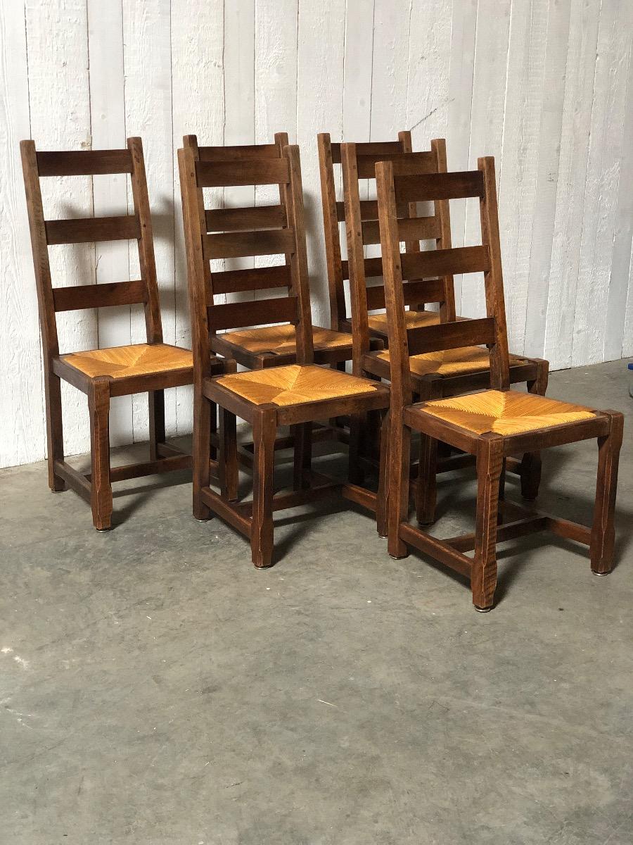 6 farmhouse dining chairs in oak 