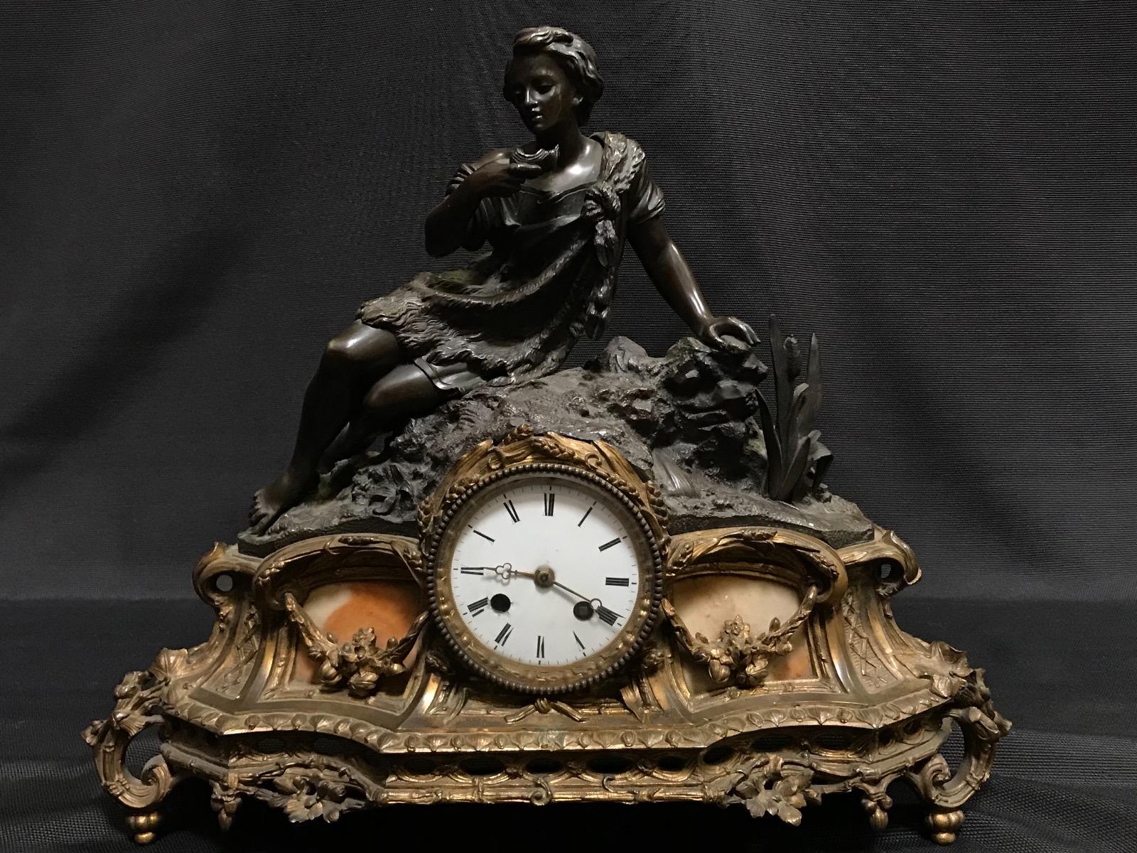 Antique bronze clock