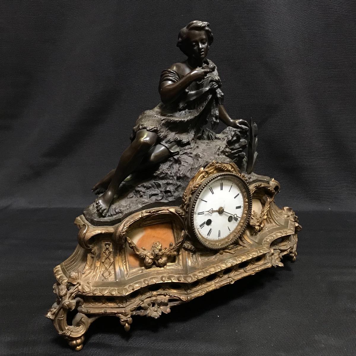 Antique bronze clock