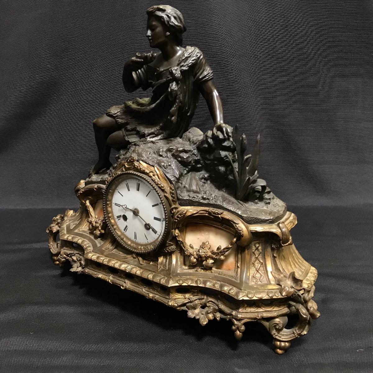 Antique bronze clock