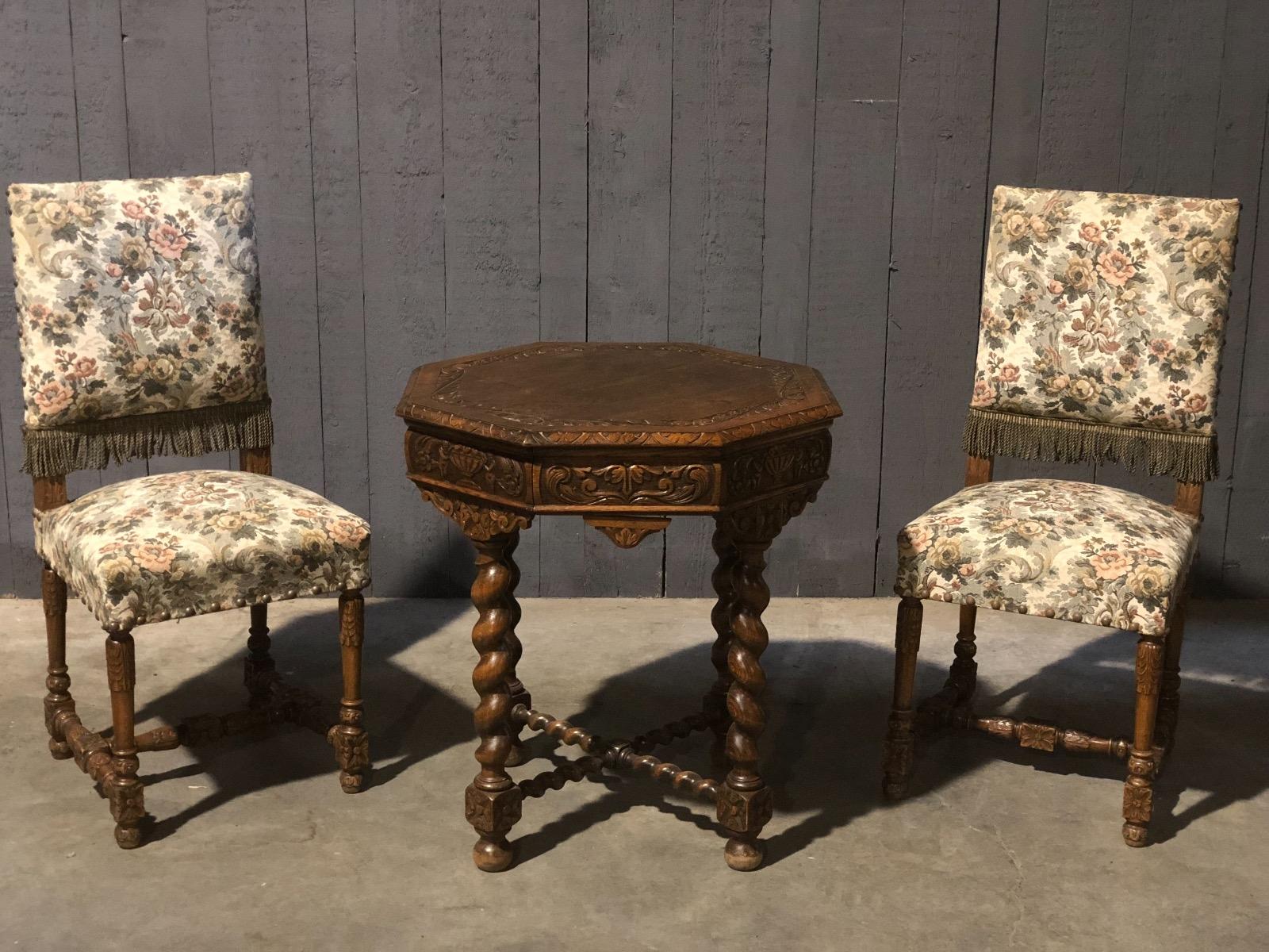 Antique carved side table