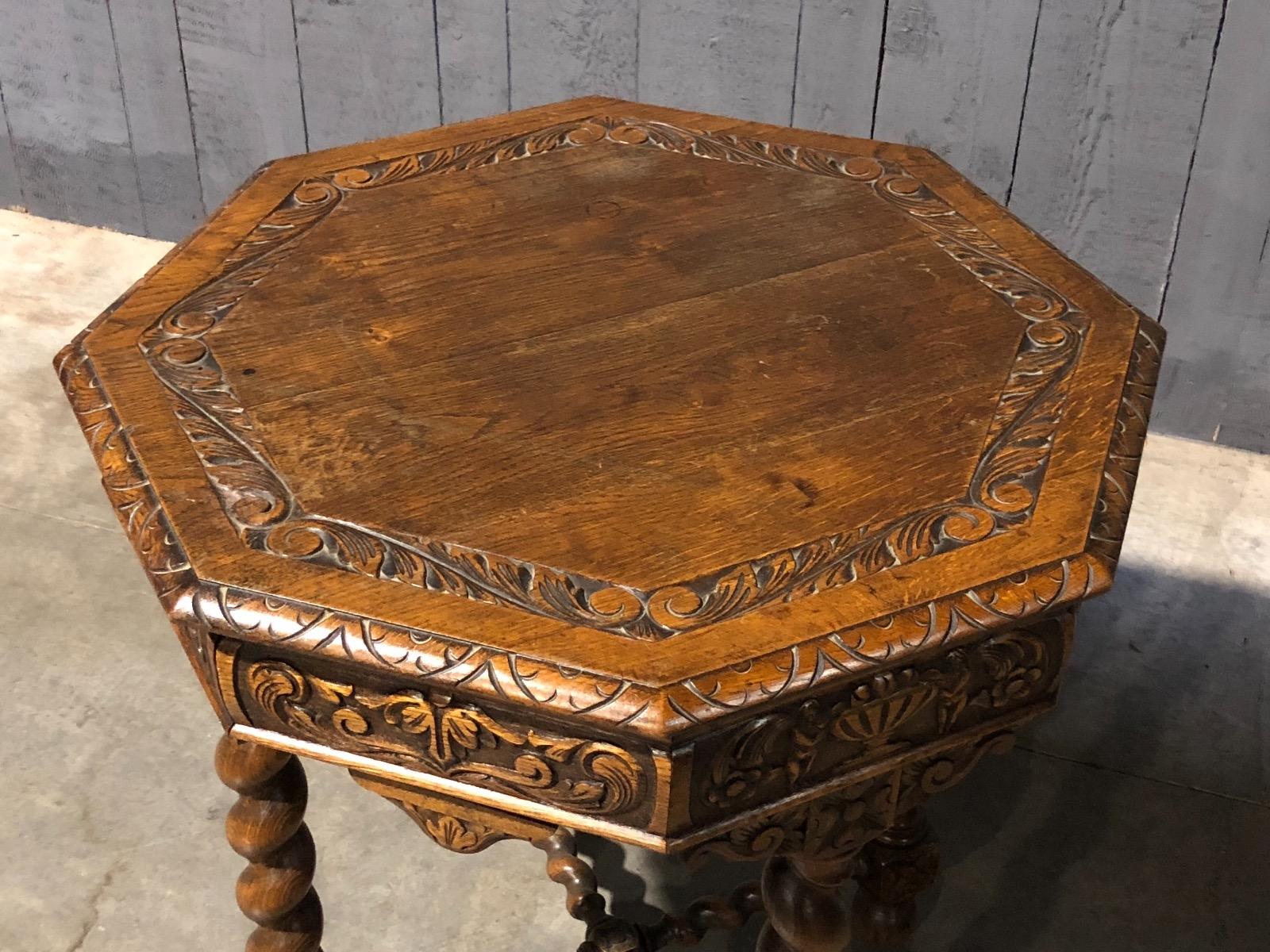 Antique carved side table