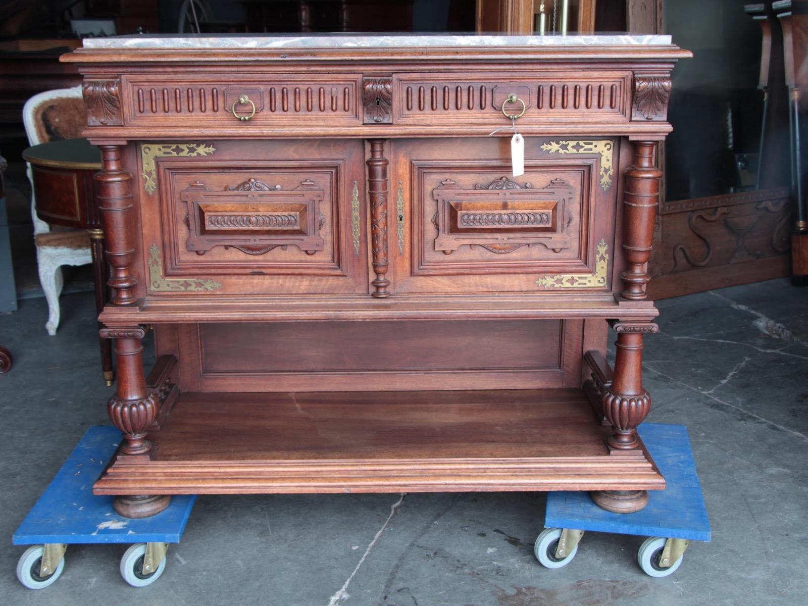 Antique French walnut server