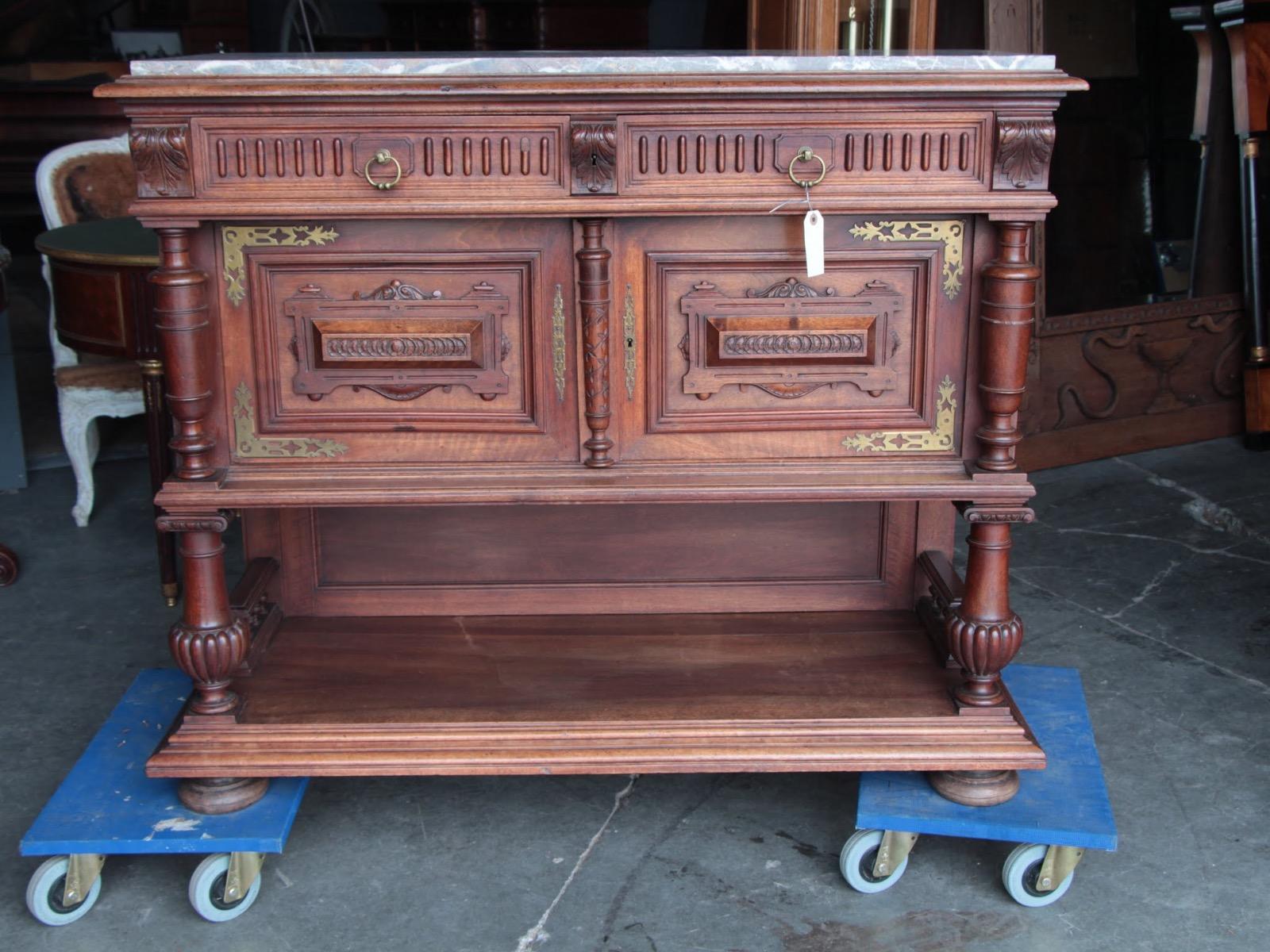 Antique French walnut server