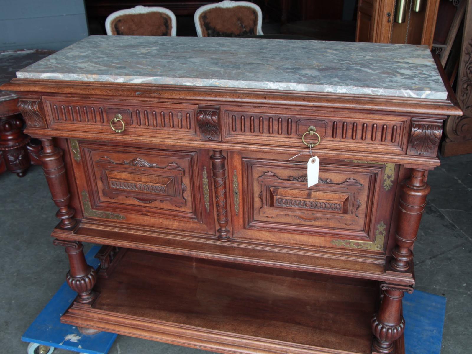 Antique French walnut server