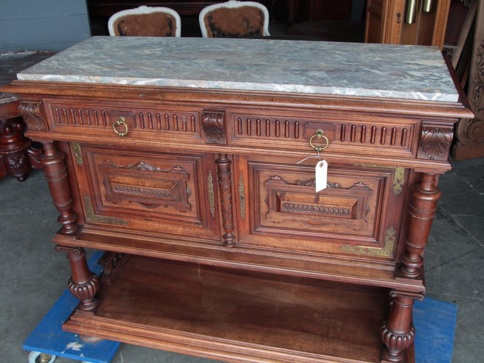 Antique French walnut server