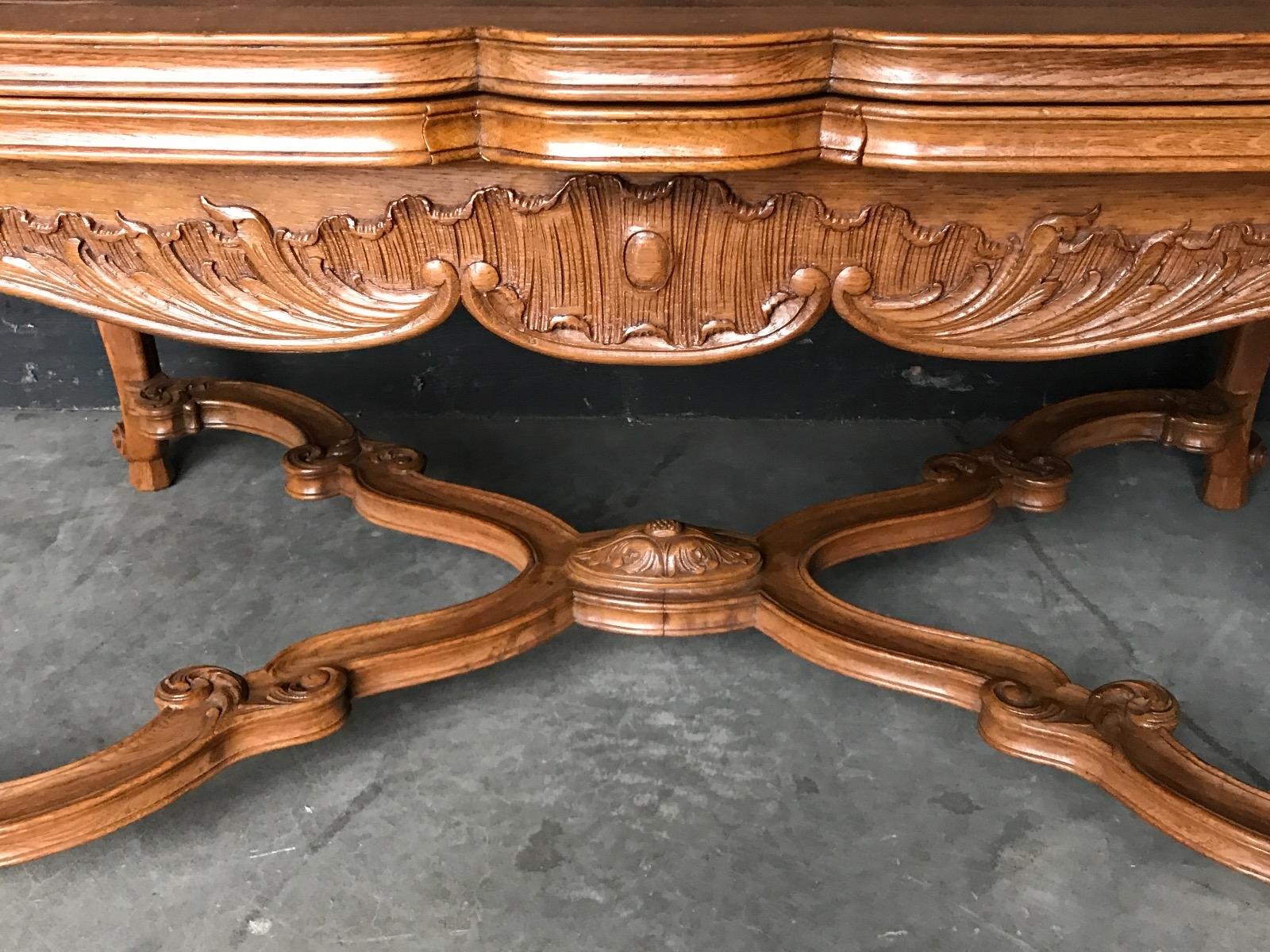 Antique Louis Xv Oak Carved Dining Table And Two Armchairs And Four Chairs Antiques Furnitures Recent Added Items European Antiques Decorative