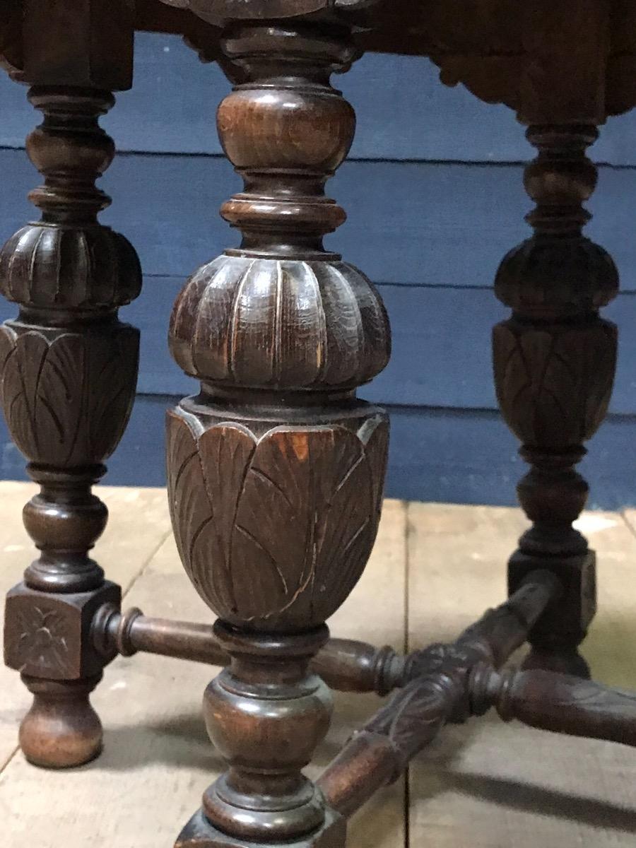 Antique oak carved renaissance occasional table