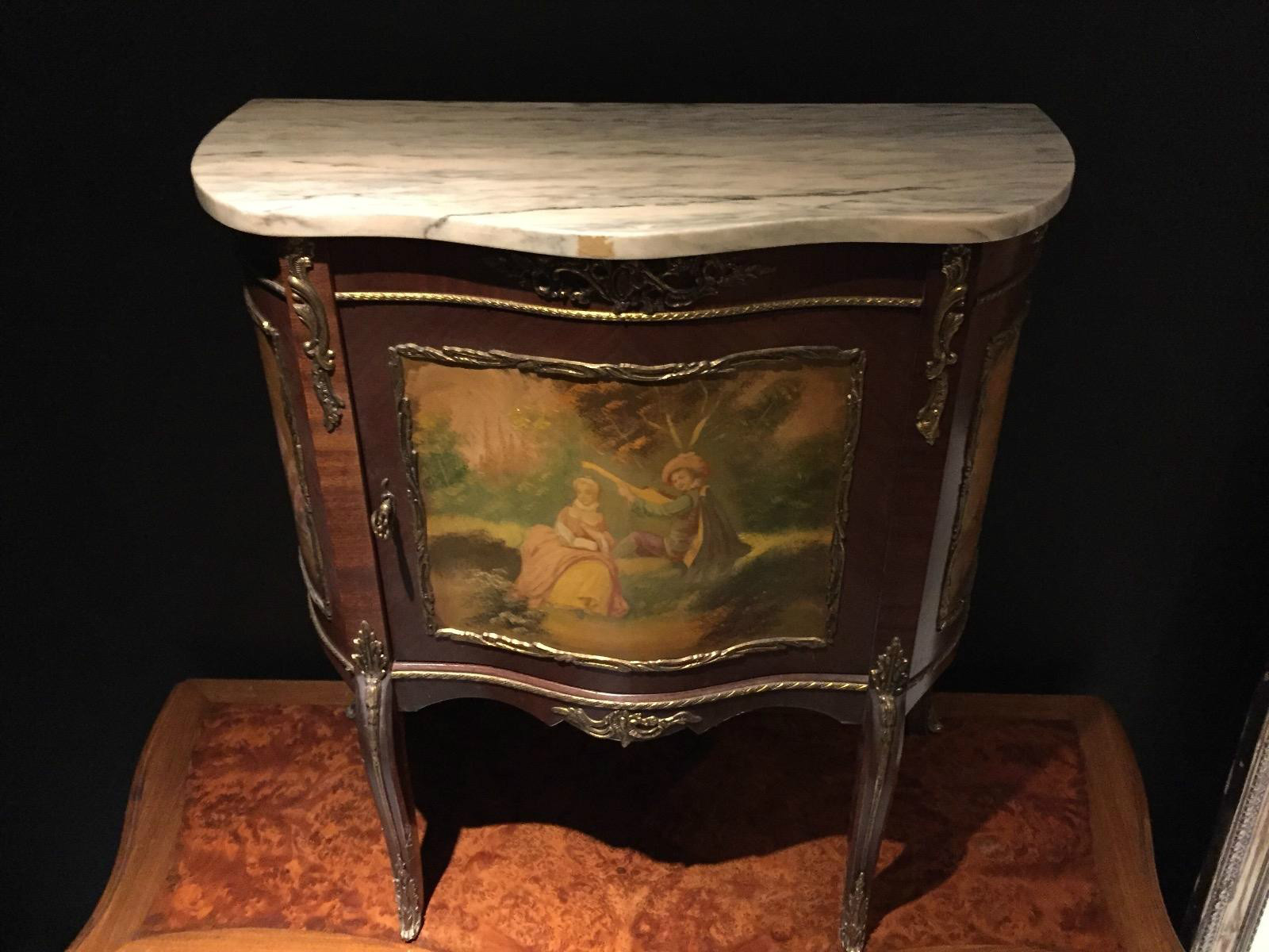 Antique Vernis Martin Small Marble Top Cabinet Sold Antiques