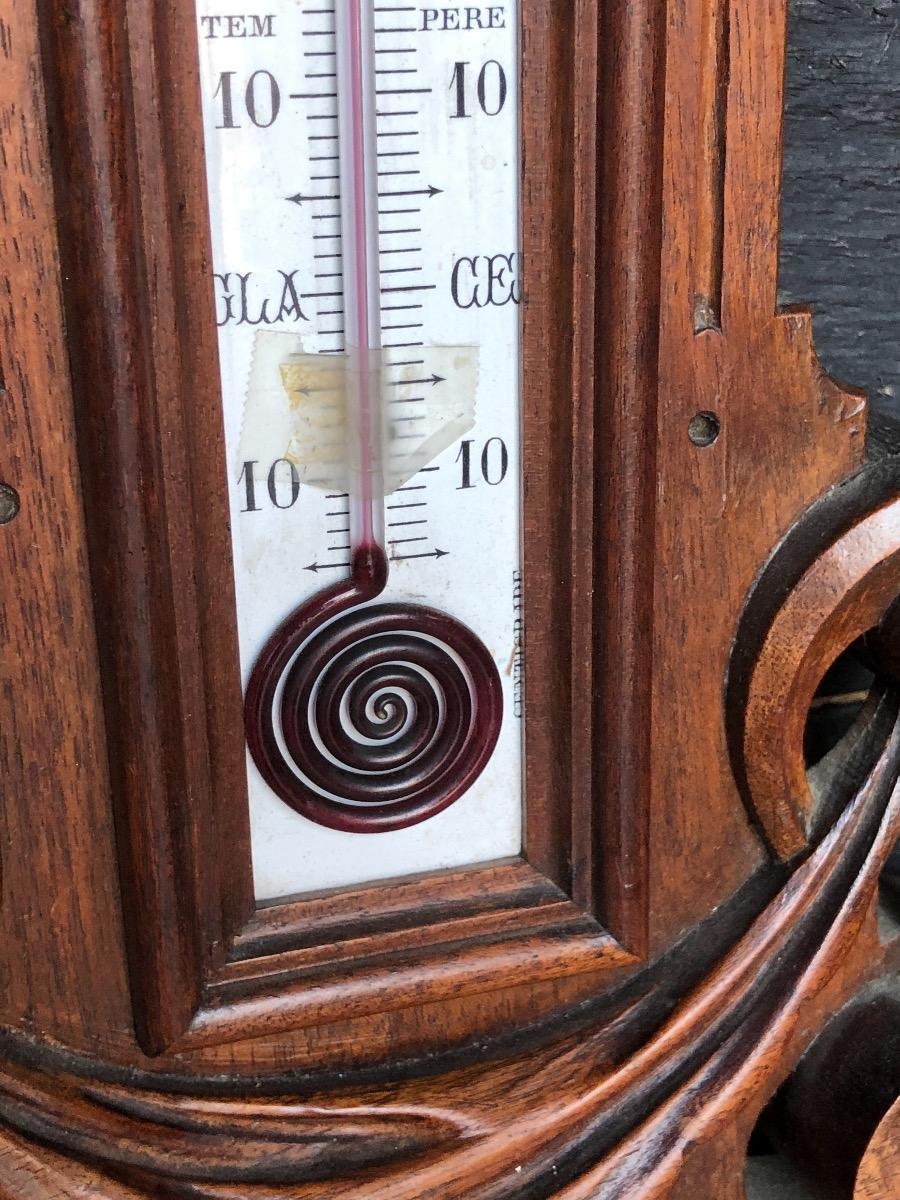 Antique walnut barometer 