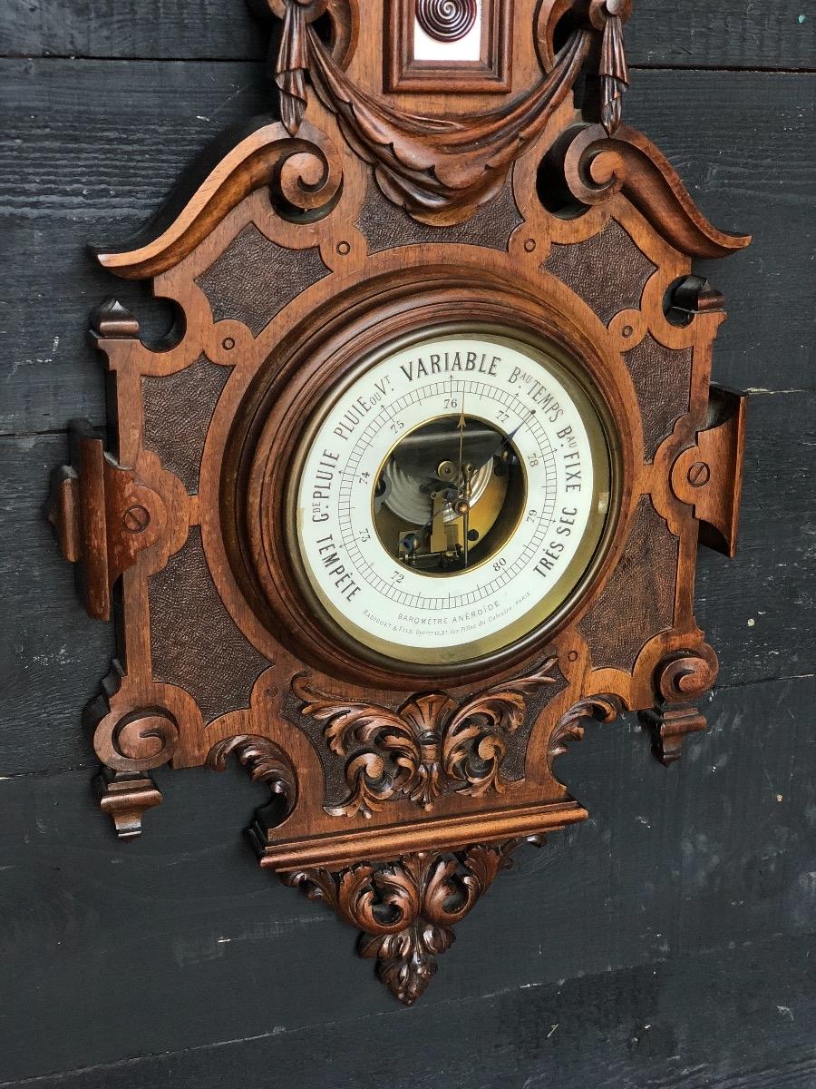 Antique walnut barometer 