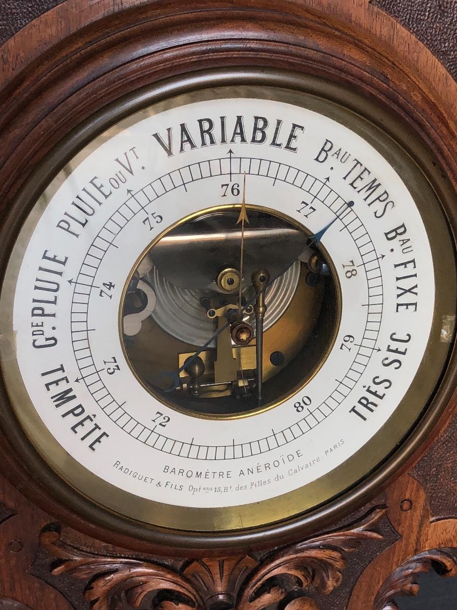 Antique walnut barometer 