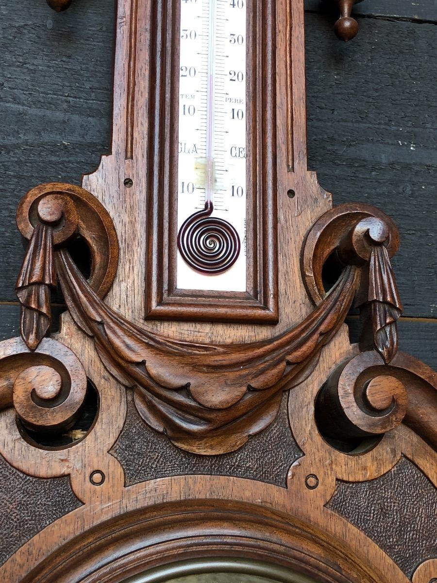 Antique walnut barometer 