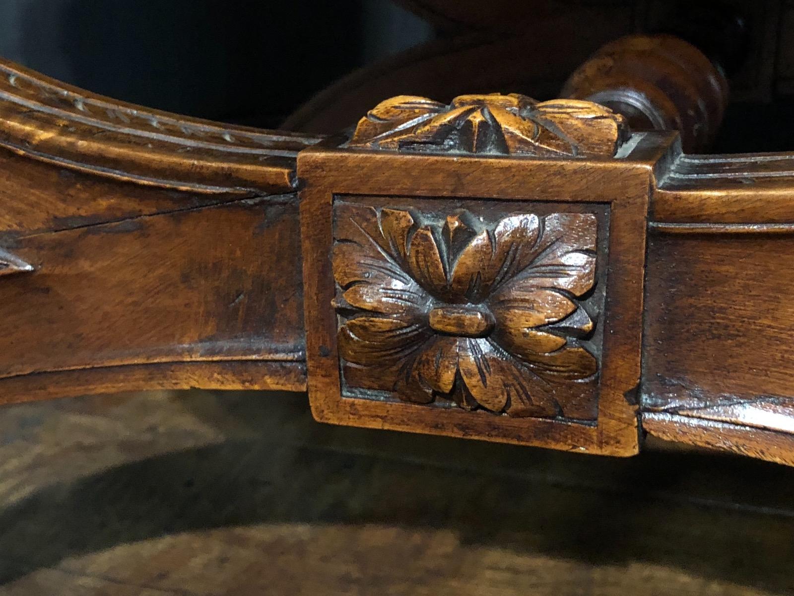 Antique Walnut curulle stool