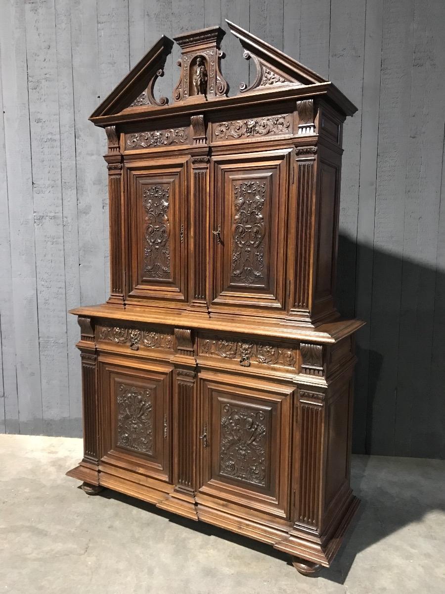 Antique walnut renaissance cabinet 