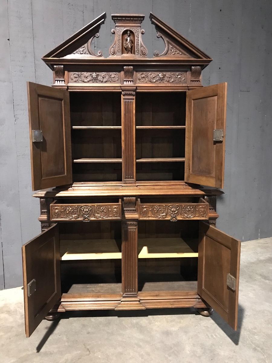 Antique walnut renaissance cabinet 