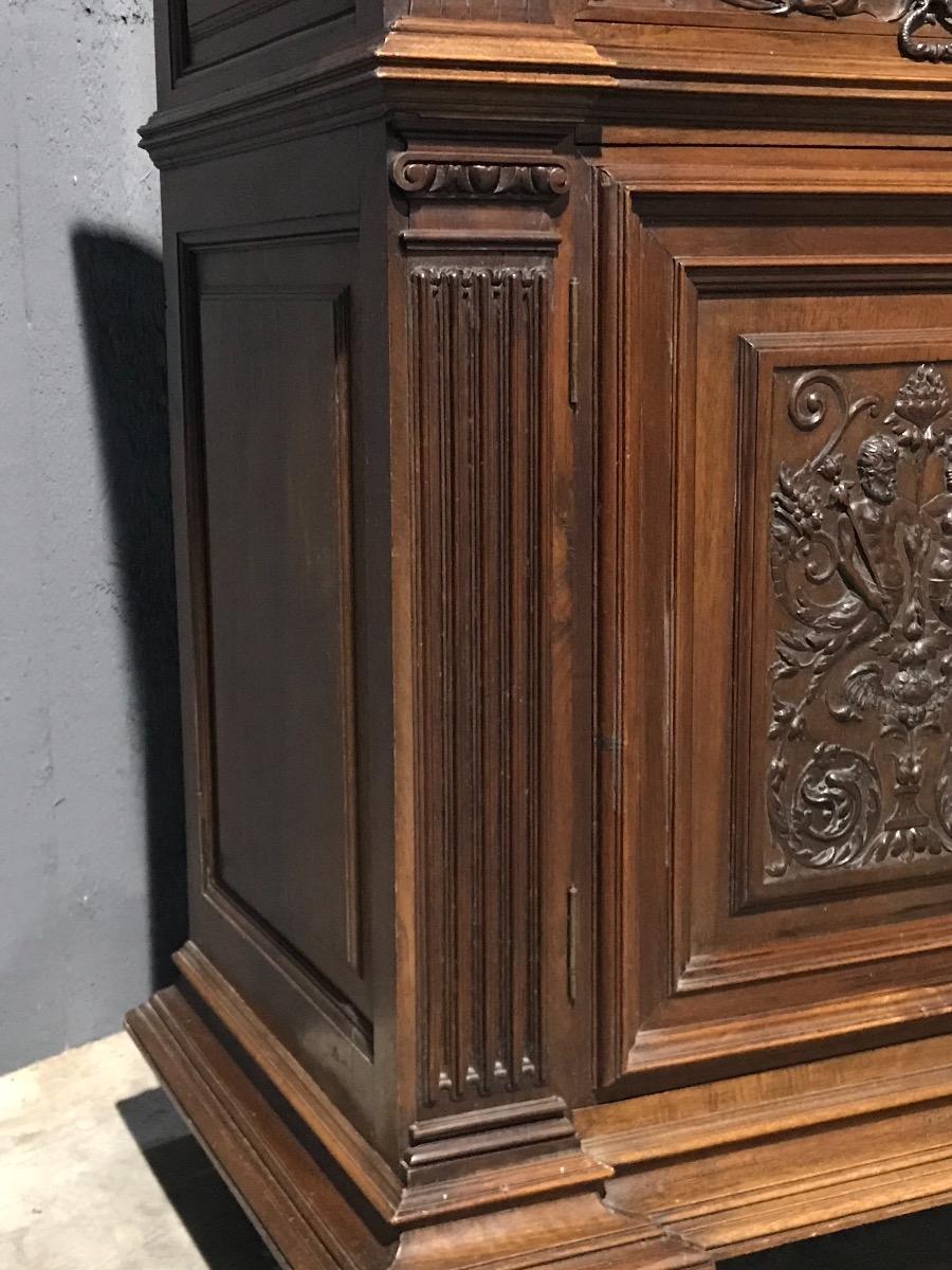 Antique walnut renaissance cabinet 