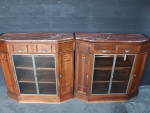 Art deco style Pair Buffet in Walnut, Belgium 1930