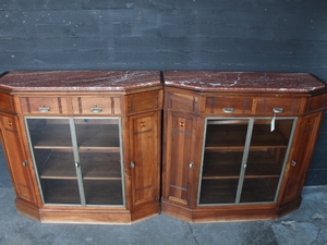 Art deco style Pair Buffet in Walnut, Belgium 1930