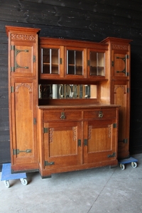 Arts and Craft style Buffet in Oak, Belgium 1900