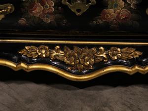 style Black painted chest of drawer with flowers