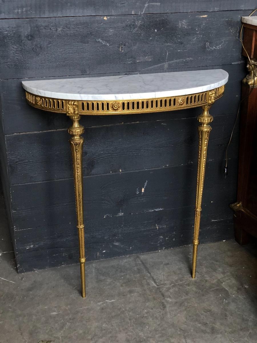 Brass and marble Consol in Louis XVI Style 