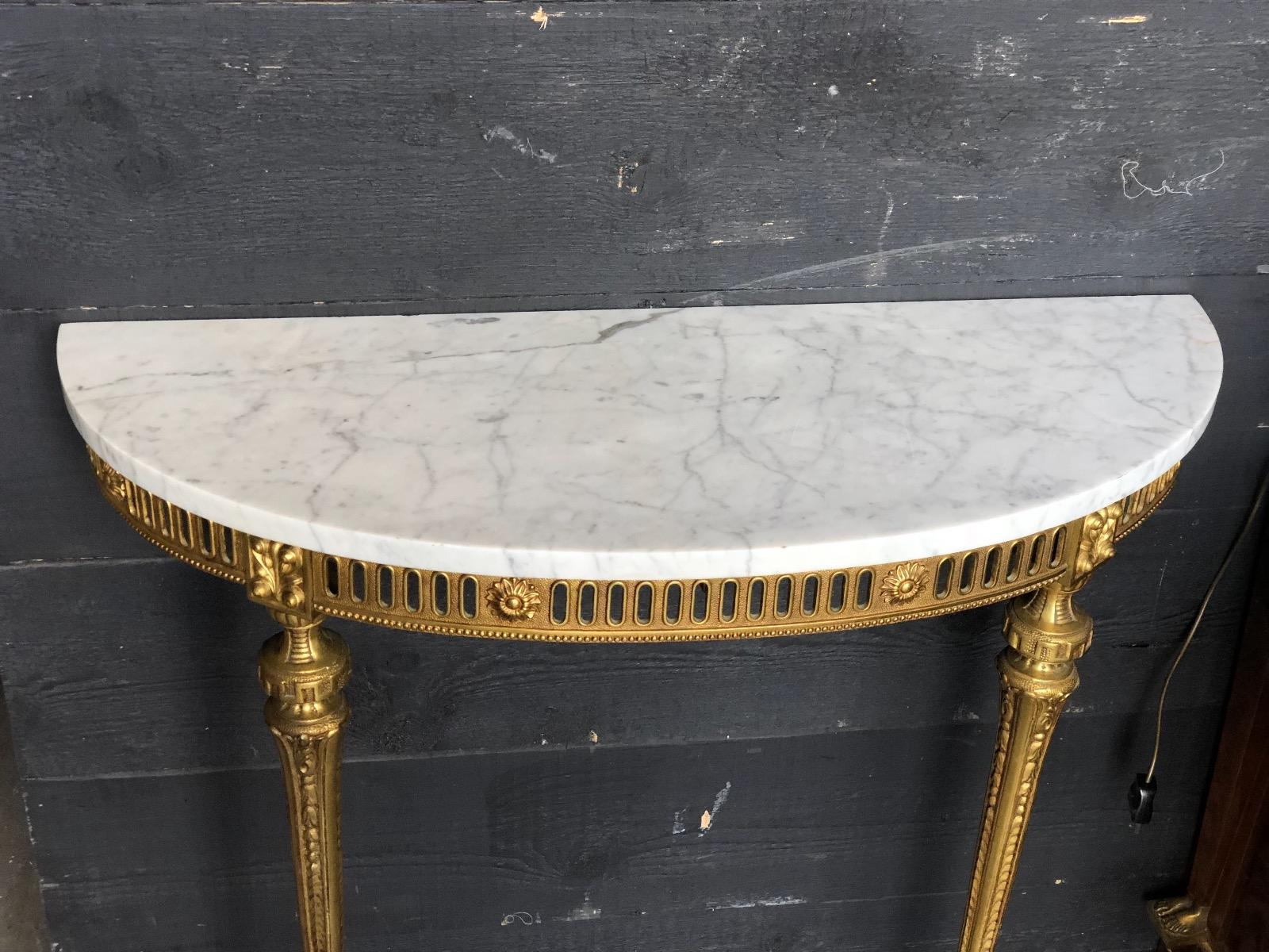 Brass and marble Consol in Louis XVI Style 