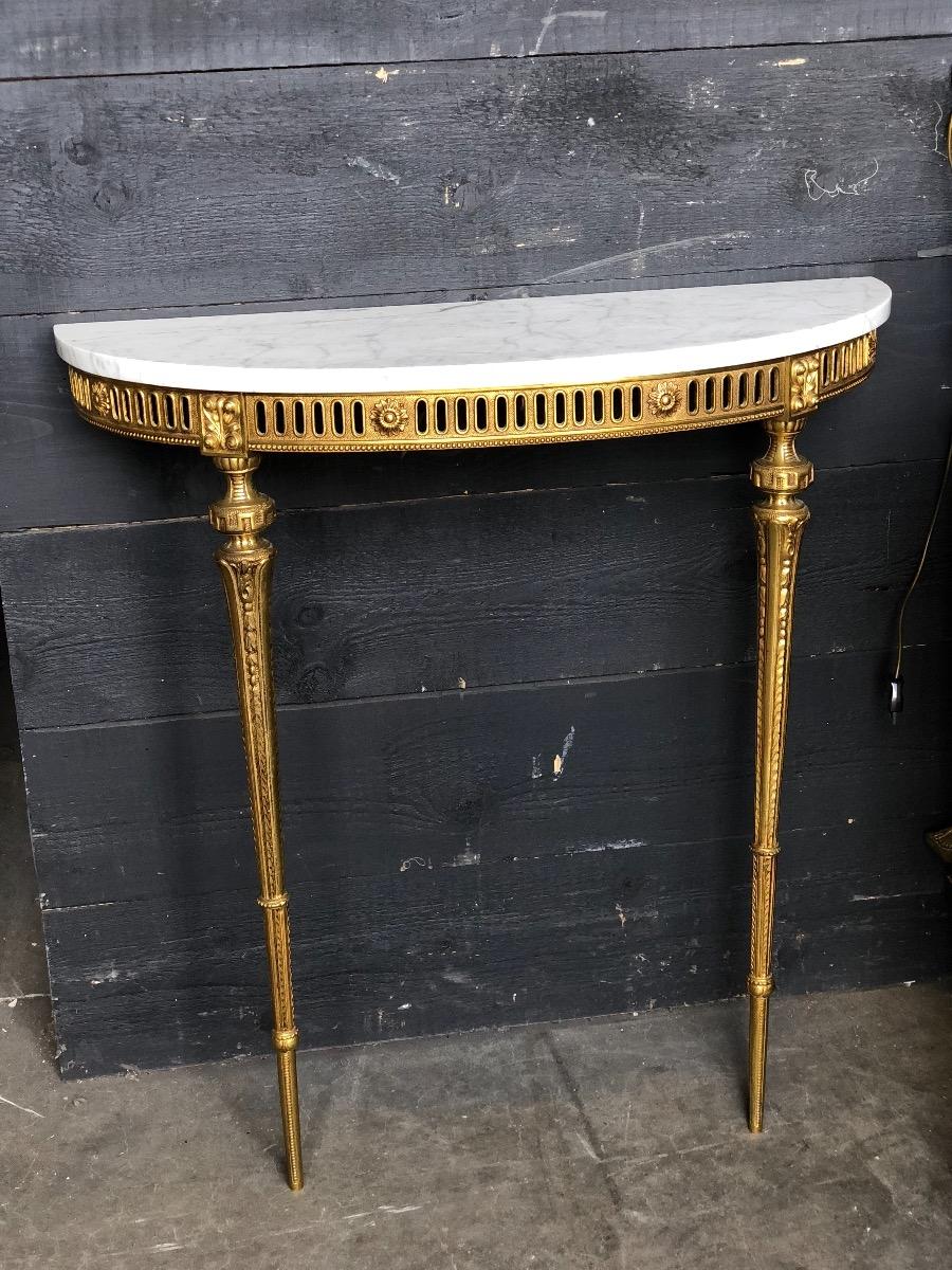 Brass and marble Consol in Louis XVI Style 