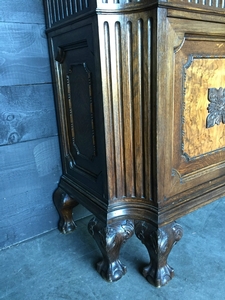 Chippendale style Antique Oak and walnut Chippendale Buffet in oak and walnut, belgium 1930