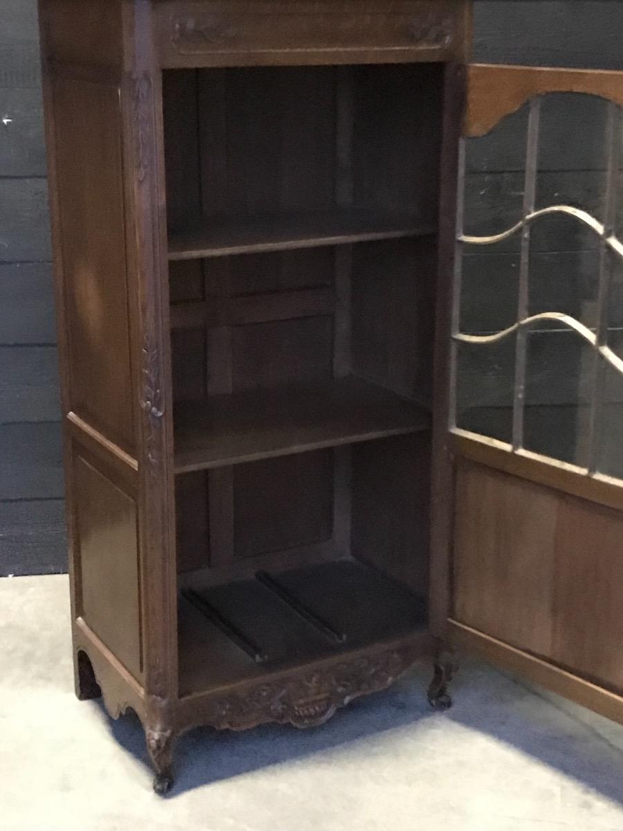 Country oak Louis 15 Display Cabinet 