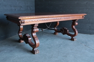 style Different model of walnut spanish table with wrought iron