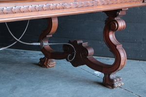 style Different model of walnut spanish table with wrought iron
