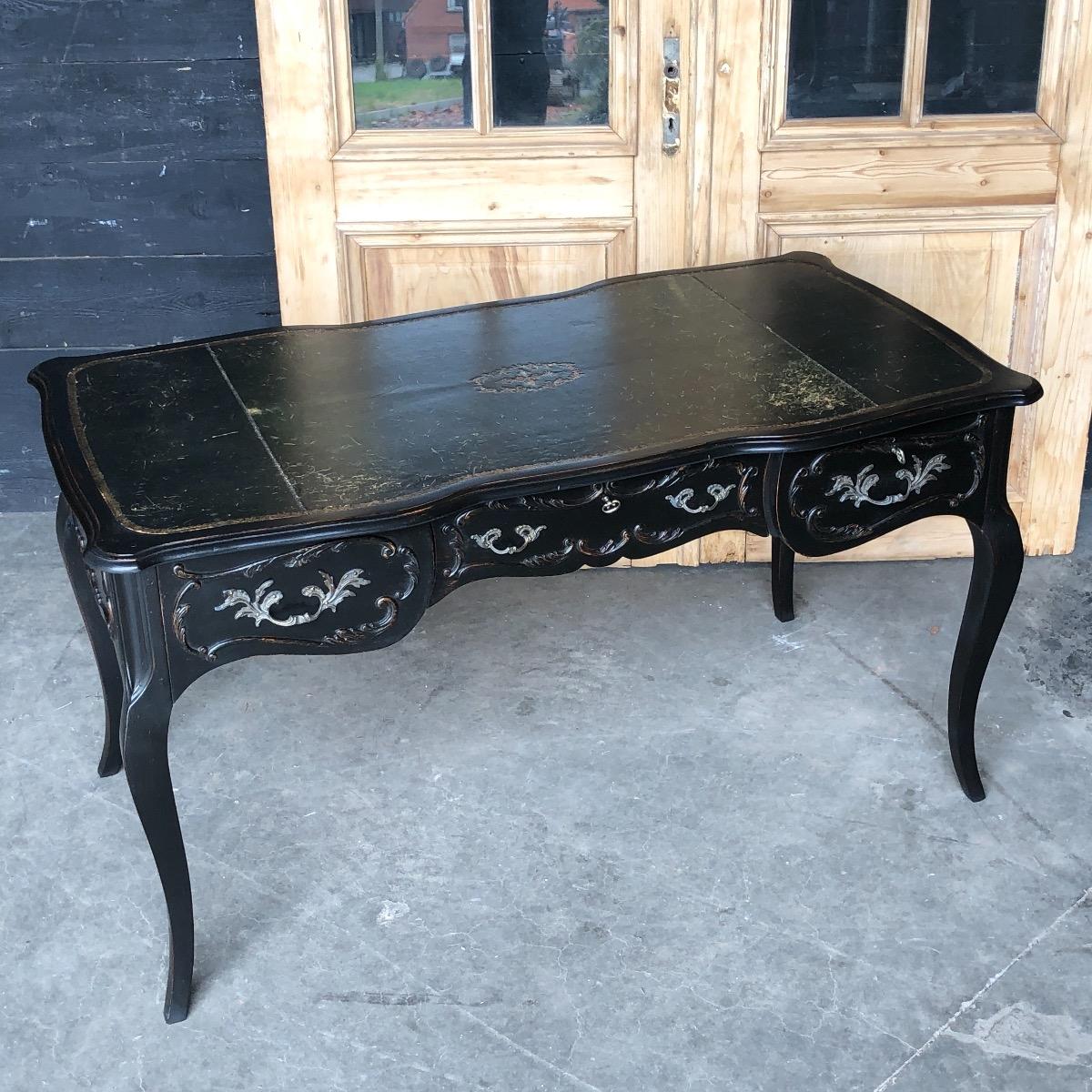 Ebonised desk Louis XV French circa 1940