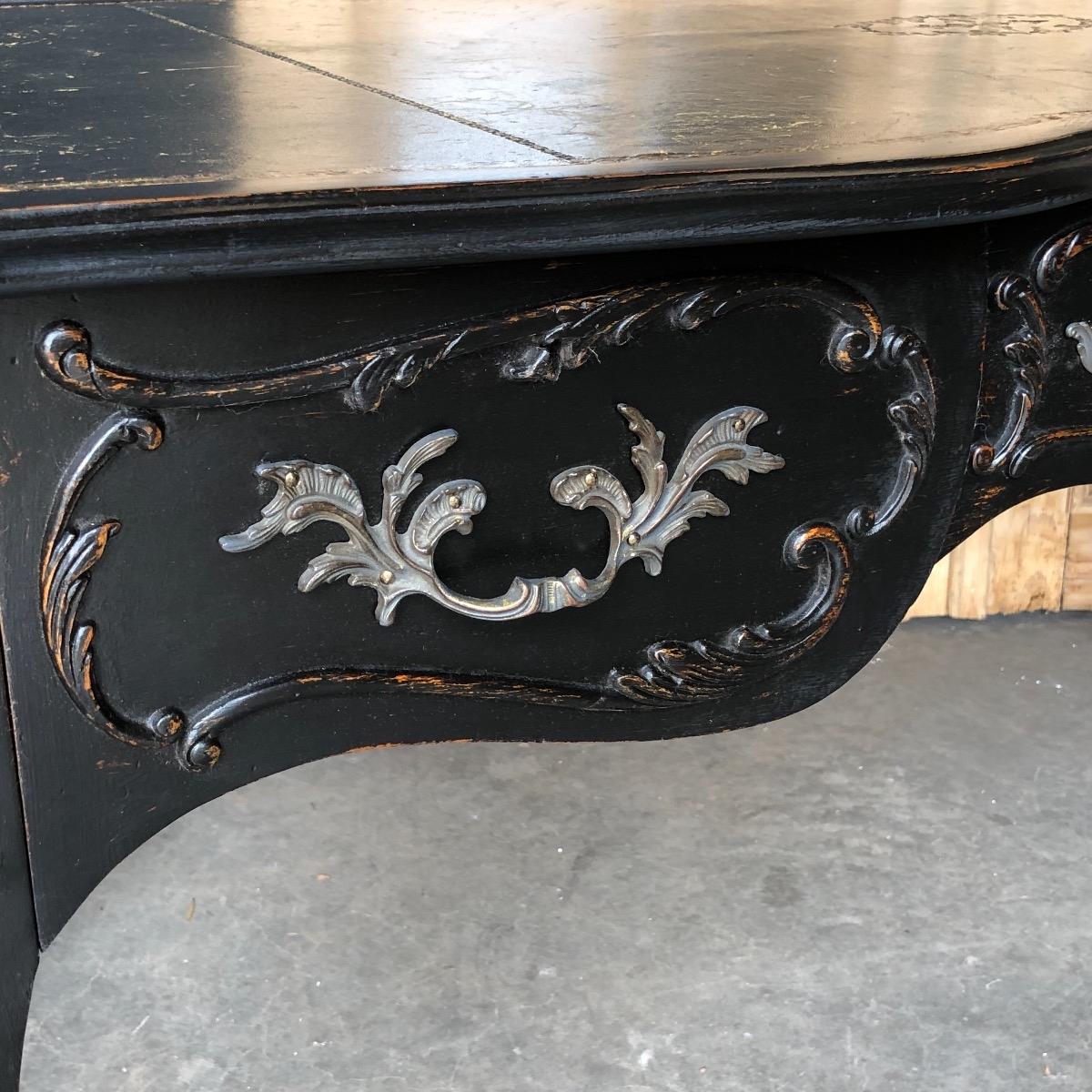 Ebonised desk Louis XV French circa 1940