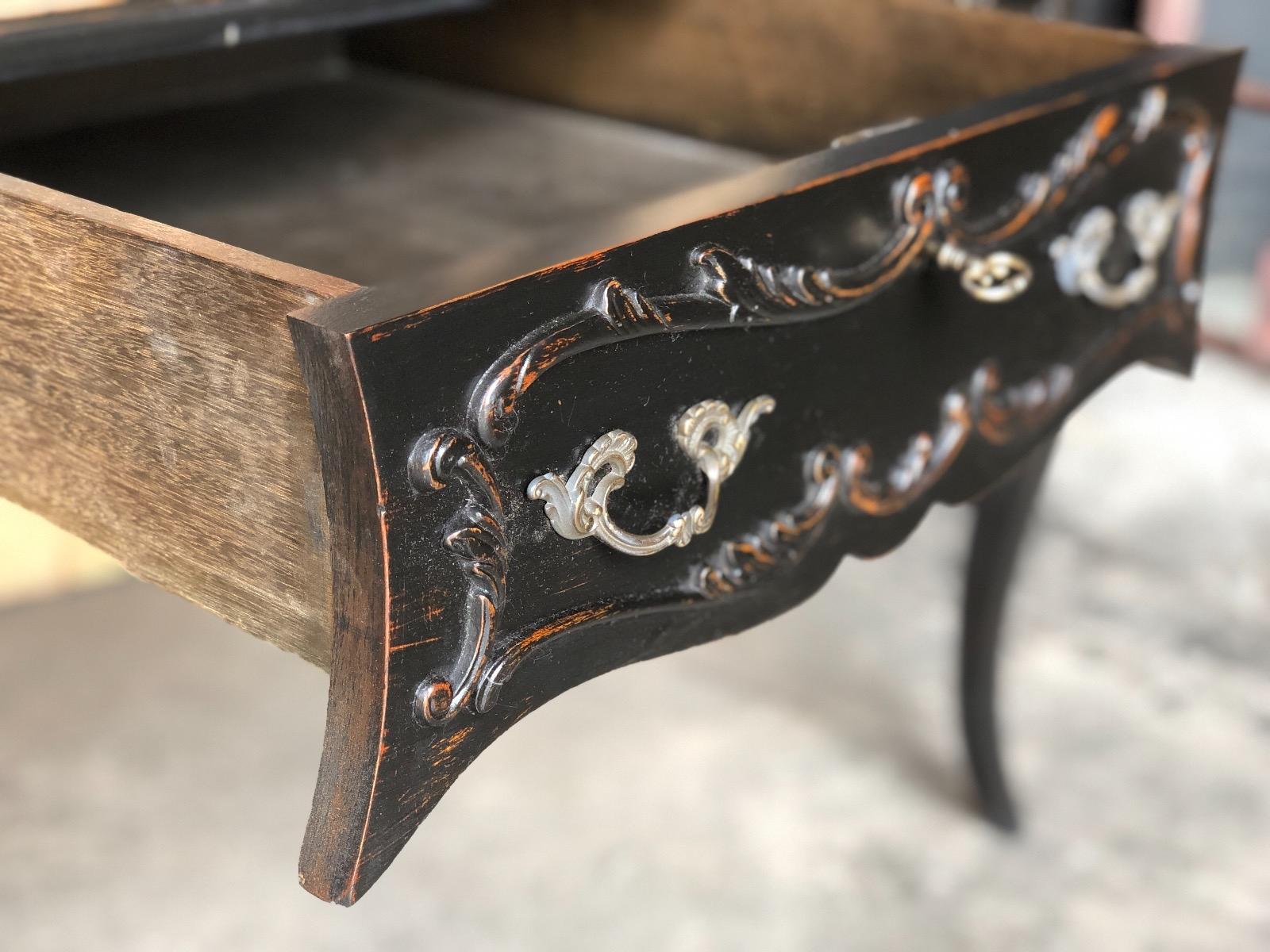 Ebonised desk Louis XV French circa 1940