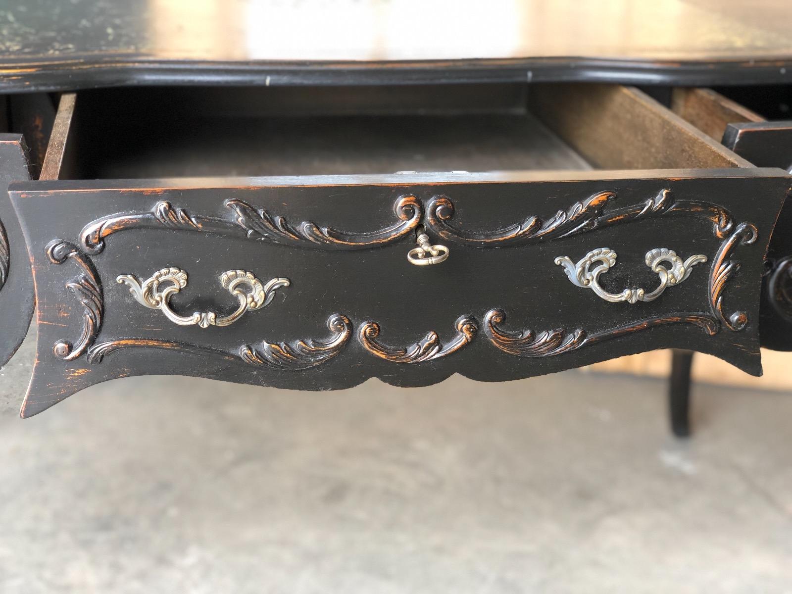 Ebonised desk Louis XV French circa 1940