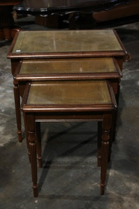 English leather nest of table
