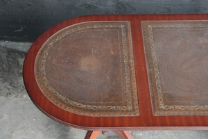 English leather top coffee table