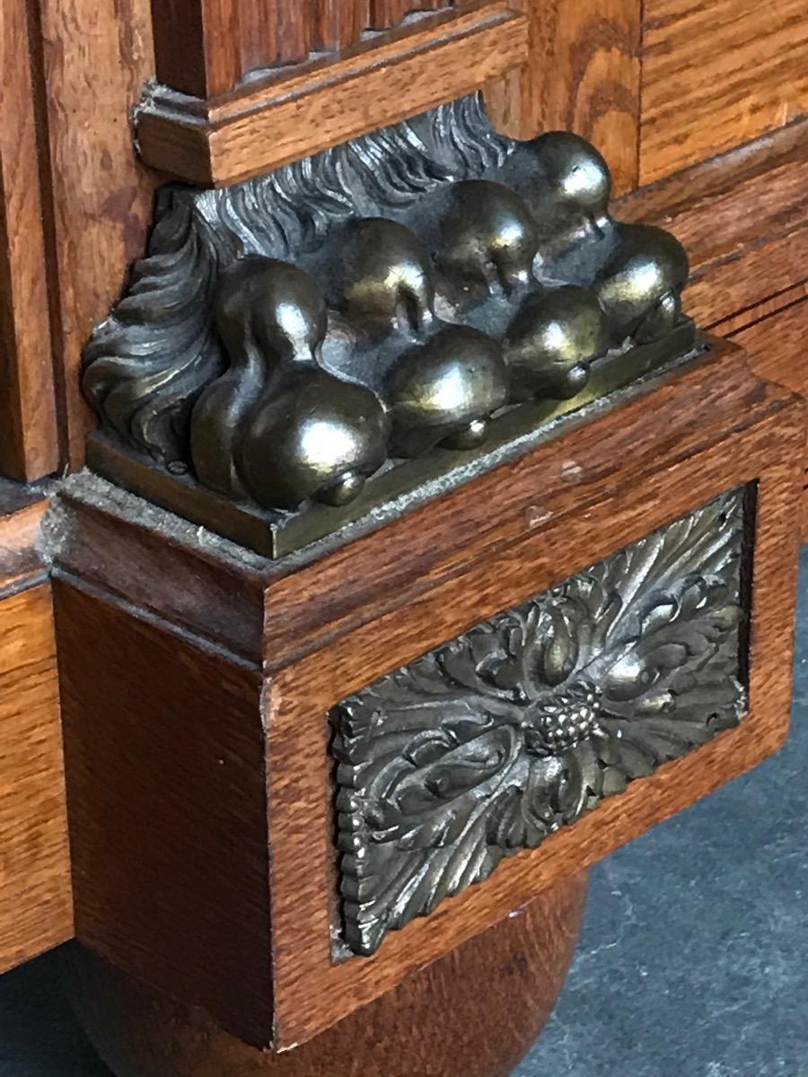 Exceptional louis XVI style bronze mounted sideboard with rounded ends