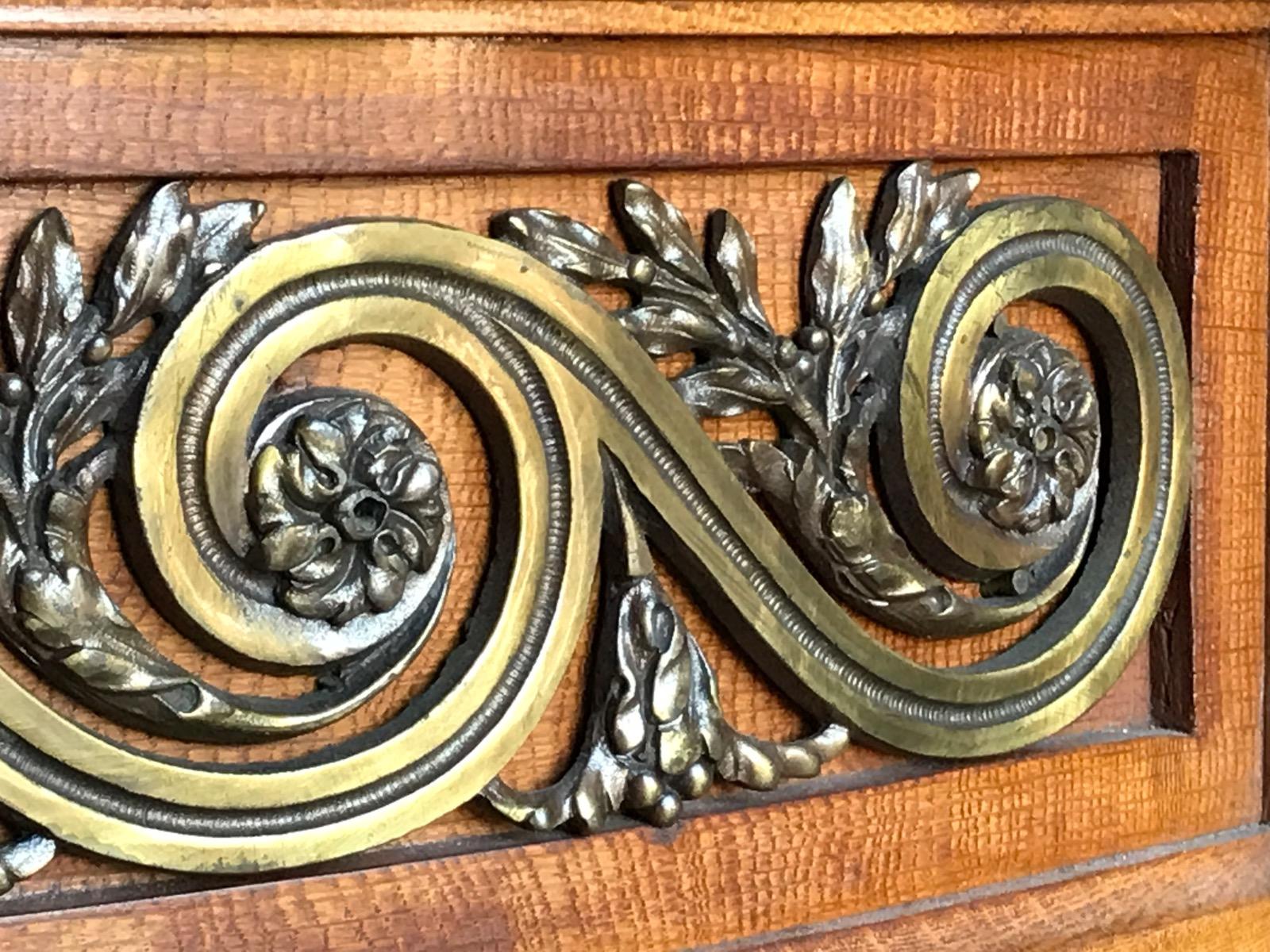 Exceptional louis XVI style bronze mounted sideboard with rounded ends