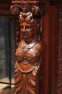 exceptionnal fine carved display cabinet