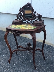 Louis XV style Fine carved french walnut vanity with putti