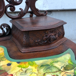 Louis XV style Fine carved french walnut vanity with putti