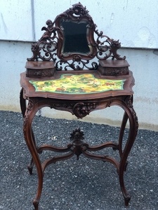 Louis XV style Fine carved french walnut vanity with putti