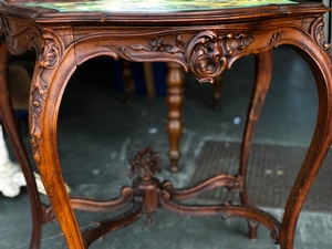 Louis XV style Fine carved french walnut vanity with putti